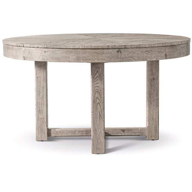 Modern 60" Round Black Solid Oak Wood Dining Table Set 6 Seater Wooden Dining Table with 6 Chairs Wooden Table