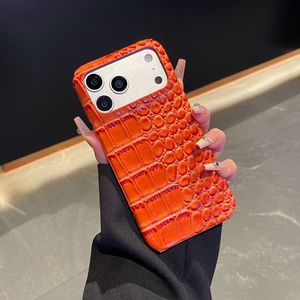 Étui de téléphone portable de luxe tendance en cuir texturé crocodile avec logo pour <span class=keywords><strong>iPhone</strong></span> 11 12 13 14 15 16 17 Pro Max antichoc - Product Image 6