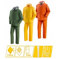 Combinaison de pluie 2 pièces en PVC et polyester, imperméable, coupe-vent et respirante, pour la randonnée, le travail industriel et l'agriculture - Vente en gros usine