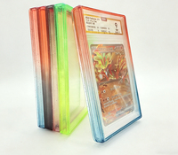 Pare-chocs antichoc en TPU à paillettes dégradées avec panneau arrière, logo personnalisable pour la dalle de carte PSA 35PT de cartes Pokémon Sport TCG gradées