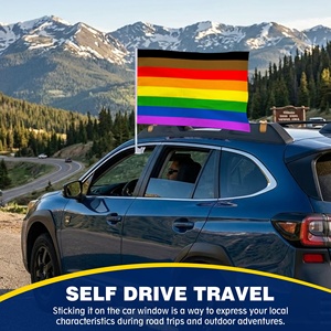 Bandera de coche Philadelphia Pride de 12x18 pulgadas (30x45 cm) con 8 franjas, bandera arcoíris Philly POC para auto con clip de plástico, para desfiles LGBTQ. - Product Image 4