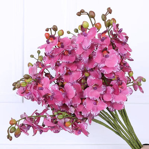 Thiết Kế Mới Nhân Tạo Bất Cảm Ứng 3 Chi Nhánh Bonsai Trang Trí Hoa Bất Cảm Ứng Cao Su Hoa Nhân Tạo - Product Image 1