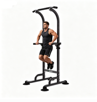 Tour de musculation autoportante en acier, réglable en hauteur, avec barre de traction, pour entraînement à domicile de la force musculaire (poitrine, jambes, dos, tronc)