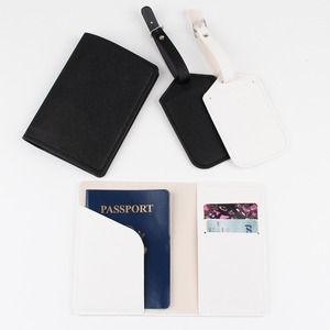 Etichetta per Bagagli e Porta Passaporto in Pelle PU Ecologica di Alta Qualità, Personalizzabile, Lussuosa e Delicata, Nero e Bianco - Product Image 2