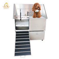 Baignoire de toilettage pour animaux de compagnie EUR PET Oscat avec rampe, en acier inoxydable, pour spa vétérinaire et beauté canine, à vendre