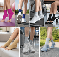Chaussettes de soin des pieds à manchon de cheville de compression de fasciite plantaire de couleur unie avec soutien de la voûte plantaire pour la protection