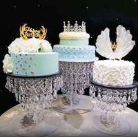 Support à gâteau moderne de luxe en acrylique transparent, présentoir à dessert, centre de table pour mariage, événement, fête, décoration florale