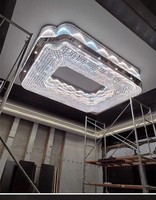 Lustres en cristal pour hall de banquet d'hôtel Grands luminaires rectangulaires en cristal d'ingénierie pour les lampes suspendues de vente