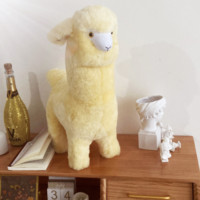 Juguete de Peluche de Piel de Oveja Personalizado para el Hogar, Juguete de Piel de Oveja Natural Cálida para Niños, Juguete de Alpaca Relleno de Piel de Oveja