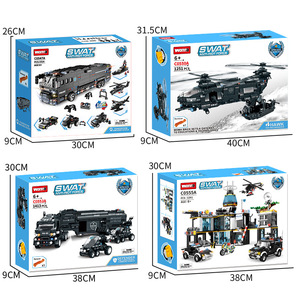 Woma 40 pièces Blocs de construction en plastique ABS DIY Jouet SWAT pour modèles de voitures de <span class=keywords><strong>police</strong></span> et d'avions militaires unisexes à l'échelle 1:1 - Product Image 5