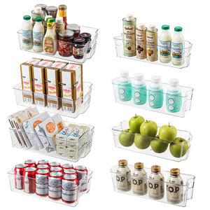 kitchen plastic box storage acrylic freezer refrigerator fridge organizer airtight food storage container bin set with lid