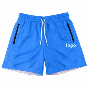 Custom Elastic Waist Men Gym Mesh Running Shorts Wholesale Nylon Beach Sport Breathable Shorts