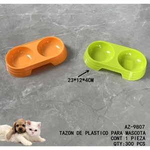 Ciotola per animali domestici in plastica doppio piatto per animali domestici cani e gatti che si nutrono moderni - Product Image 1