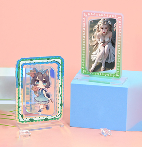 Support de bureau créatif en acrylique transparent personnalisé, rotatif, avec impression double face, thème animé de personnage de dessin animé - Product Image 2