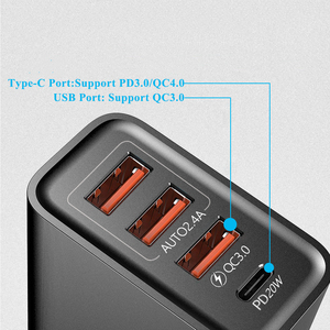 อะแดปเตอร์ติดผนังที่ชาร์จ USB 60W ชาร์จเร็ว3.0ป้องกัน OTP สำหรับ <span class=keywords><strong>iPhone</strong></span>, Samsung, Xiaomi สำหรับ Huawei Mobile PH - Product Image 4