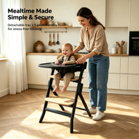 Chaise haute bébé convertible 3 en 1 réglable, chaise pour enfant multi-étapes avec plateau amovible, chaise haute en bois pour enfants de 0 à 6 ans