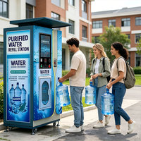 Distributeur d'eau froide RO à monnayeur, 5 étapes, paiement par billet, solaire, antivol, 24h/24, libre-service, pour la communauté