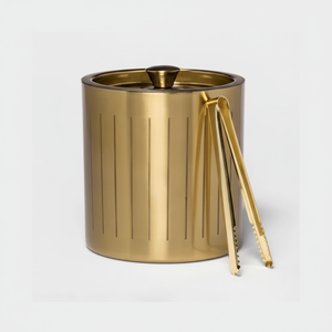 Seau à glace décoratif en laiton à finition antique pour restaurant ou arrangement de service de boisson de fête - Product Image 1
