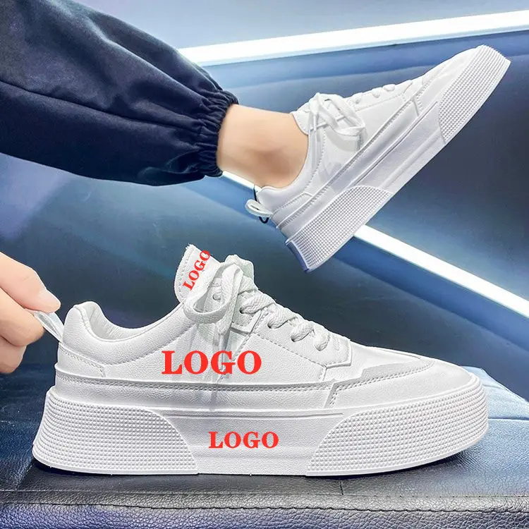 sneaker manufacturer Latest Sport Breathable Leather Made White Flat Sneakers Black Casual Shoes Men and Women
