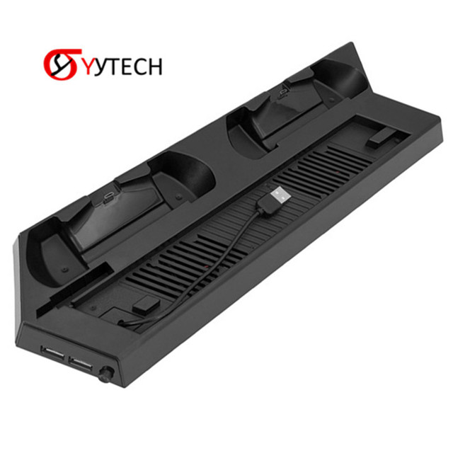 SYYTECH Cooling Fan Charging Vertical Stand for Playstation 4 PS4 Slim Console Controller Cooler Charger Station Accessories