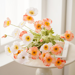 Flores Artificiales de Amapola Runye, Mezcla de Seda, Decoración para Bodas y Hogar, Estilo Moderno, Reutilizables - Product Image 5