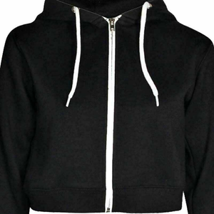 Top qualité femmes imprimé blanc haut court sweats à capuche Gym Fitness plaine haut court à capuche filles - Product Image 2