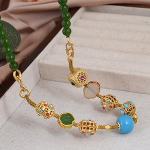 Women's Accessories Ancient Long Style Retro Grandmother Green National <strong>Jade</strong> Marrow Beads <strong>Necklace</strong> - Product Image 3