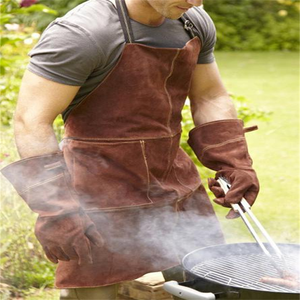 Zhengyi Protect Heavy Duty Cow Split Leather Welding <strong>Apron</strong> 6 Pockets Flame Heat Resistant BBQ <strong>Work</strong> Shop Customizable All Season - Product Image 4