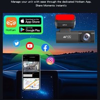 Caméra de tableau de bord 4G double objectif 2K avec connectivité DMS via application, vision nocturne HD, surveillance de stationnement, GPS, angle de 150°, capteur G OLIVER, enregistrement en boucle