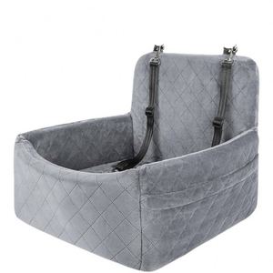Asiento Elevador Desmontable y Lavable para Perros, Cama de Viaje para Mascotas con Bolsillos de Almacenamiento y Cinturón de Seguridad - Product Image 2