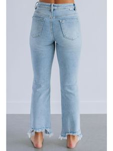 Pantalones Vaqueros <span class=keywords><strong>de</strong></span> Mujer Estilo 2026, Ligeramente Acampanados, <span class=keywords><strong>de</strong></span> 9 Pulgadas, Levanta Glúteos, Pierna Ancha, Adelgazantes, con Bordes Deshilachados - Product Image 5