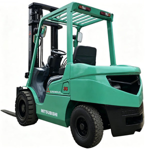Chariot élévateur d'occasion à vendre Mitsubishi FD35NT 3,5 tonnes Diesel Mât 3 sections Déplacement latéral hydraulique Pneus pleins pour extérieur - Product Image 1