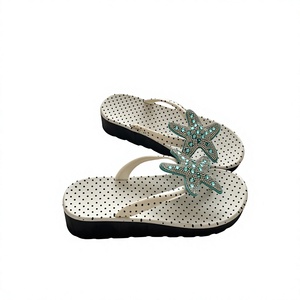 GON22 <span class=keywords><strong>Chanclas</strong></span> Antideslizantes de Moda de Verano con Punta Abierta para Mujer - Estampado de Estrellas de Mar y Puntos - Product Image 1