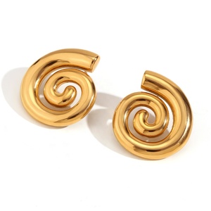 Factory <strong>Supply</strong> Hot Sale Hollow Spiral Conch Earrings <strong>Cheap</strong> Stainless Steel <strong>Jewelry</strong> Discount Stainless Steel <strong>Jewelry</strong> - Product Image 1
