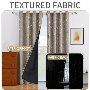 100% <strong>Blackout</strong> <strong>Curtain</strong> Window Room-darkening Thermal Linen Foiled Solid <strong>Blackout</strong> Living Room <strong>Curtain</strong> Manufacturer in Keqiao China - Product Image 4