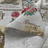 Kuangheng – Nouveauté : Tissu en toile de polyester imprimé, style rétro européen et américain, idéal pour nappes et projets pour animaux de compagnie