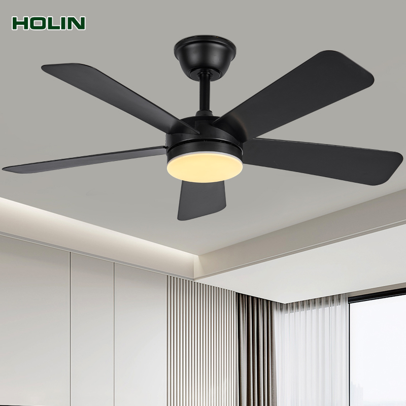 ABS Ceiling Fan 48-inch Luxury with 5-blade Three-color Variable Light Frequency LED Ceiling Fan Lamp
