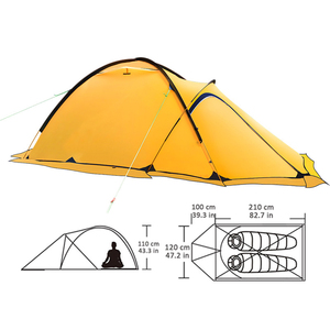 Tenda da Montagna a Doppio Strato con Pali in Alluminio, Leggera, Impermeabile, Antivento, Ultraleggera per Campeggio all'Aperto - Product Image 3