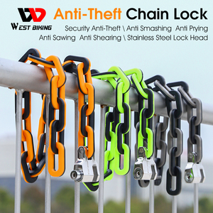 Candado de <span class=keywords><strong>Cadena</strong></span> para <span class=keywords><strong>Bicicleta</strong></span> WEST BIKING, <span class=keywords><strong>Seguro</strong></span> y Antirrobo, Material de Aleación Resistente y Extendido, Anti-Sierra y Anti-Corte - Product Image 3