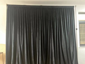 ستارة خلفية من القطيفة السوداء الصلبة المخصصة بمقاس 5 أقدام × 16 قدمًا، قماش ثقيل للحفلات والأعراس - Product Image 4