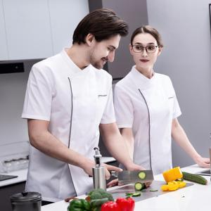 <span class=keywords><strong>Veste</strong></span> <span class=keywords><strong>de</strong></span> Chef d'été à Manches Courtes pour Restaurant et Bar, Uniforme <span class=keywords><strong>de</strong></span> <span class=keywords><strong>Cuisine</strong></span> pour Hôtel, <span class=keywords><strong>Veste</strong></span> <span class=keywords><strong>de</strong></span> Chef Bleu Clair - Product Image 2