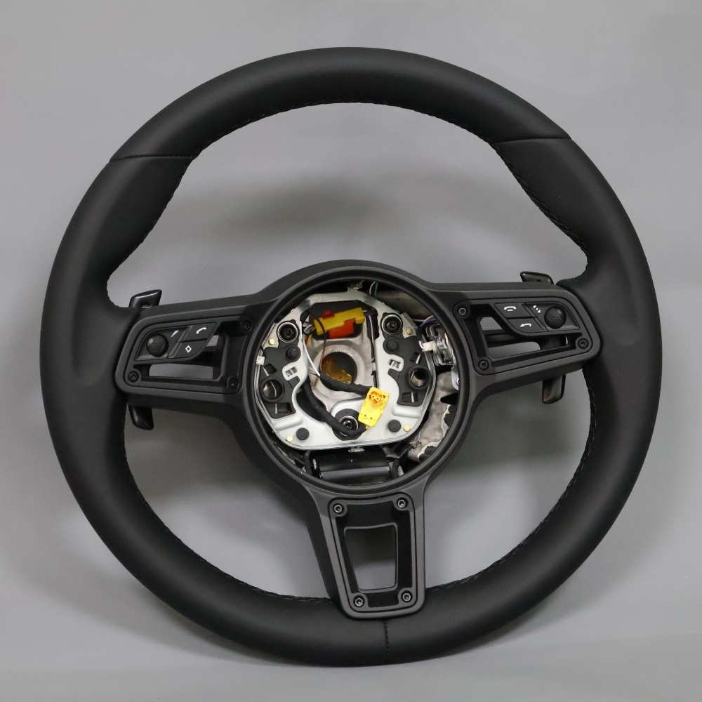 Fashion Red Leather Steering Wheel with Rivets (Porsche Fitment), photo 3