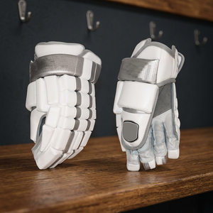 SPORTEX WEARS Ice Hockey Gloves Full Finger Breathable Polyester <b>Hook</b> Loop Closure Unisex All Seasons White Gray - Product Image 5