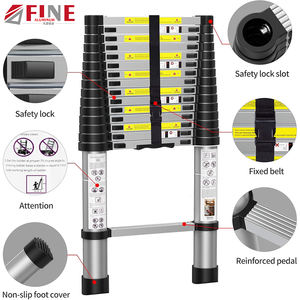 आधुनिक डिजाइन एल्यूमीनियम फोल्डेबल विस्तार टेलीस्कोपिक सीढ़ी पोर्टेबल कदम बाहरी घर और गोदाम उपयोग के लिए - Product Image 2