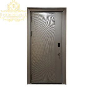 Puerta de entrada de acero moderna a precio de fábrica con modelos de puerta de metal de diseño simple Puertas ignífugas y antirrobo - Product Image 3