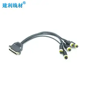 DP 44-Pin Plug to 4x4-Pin Aviation Female + 6-Pin Aviation Female for Vehicle Camera System Multi-Camera MDVR/DVR Car Monitor