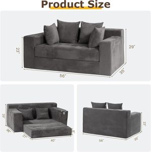 Factory Custom Modern Convertible 2 in 1 High Quality <b>Sofa</b> <b>Bed</b> Couch for Bedroom Apartment Living Room Furniture - Product Image 3