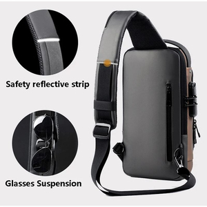 Custom Logo Waterproof Chest Bags Anti Theft Designer USB Crossbody Sling Bags for Men Fashion Chest Pack Single Shoulder Bag - Product Image 2