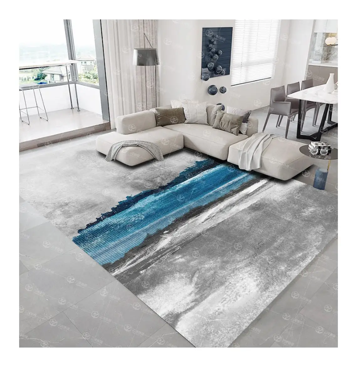 중국 제조 디자이너 카펫 및 양탄자 바닥 현대적인 패턴 폴리 에스테르 인쇄 저렴한 가격의 3D 카펫 거실