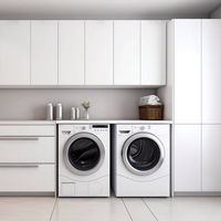 Meuble de lavage autoportant moderne sur mesure pour balcon avec évier et machine à laver, mobilier de maison pour chambre et salon